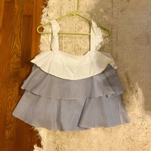 Striped Ruffle Tank Top